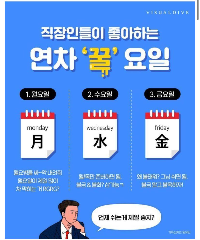 제일 좋은 연차 요일